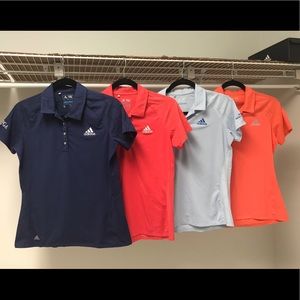 Four Adidas Climacool ladies small polo shirts